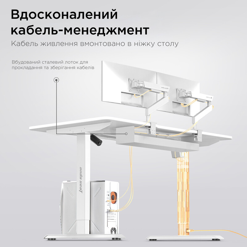 Компьютерный стол Anda Seat Xtreme 1600x800 White (AD-D-DD1-1600-07-W)