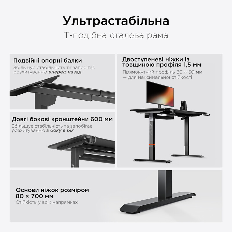 Компьютерный стол Anda Seat Xtreme 1400x750 Black (AD-D-DD1-1400-07-B)