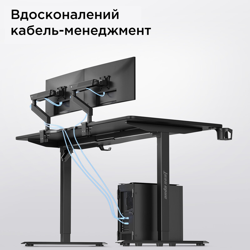 Компьютерный стол Anda Seat Xtreme E 1400x750 Black (AD-D-DD1-1400-06-B)