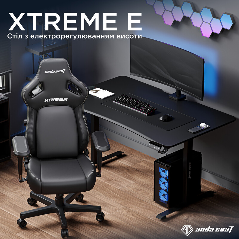 Компьютерный стол Anda Seat Xtreme E 1400x750 Black (AD-D-DD1-1400-06-B)