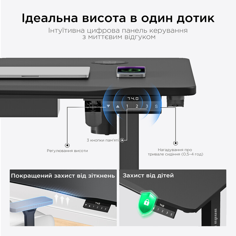 Комп`ютерний стіл Anda Seat Xtreme Pro 1400x750 Black (AD-D-DD1-1400-08-B)
