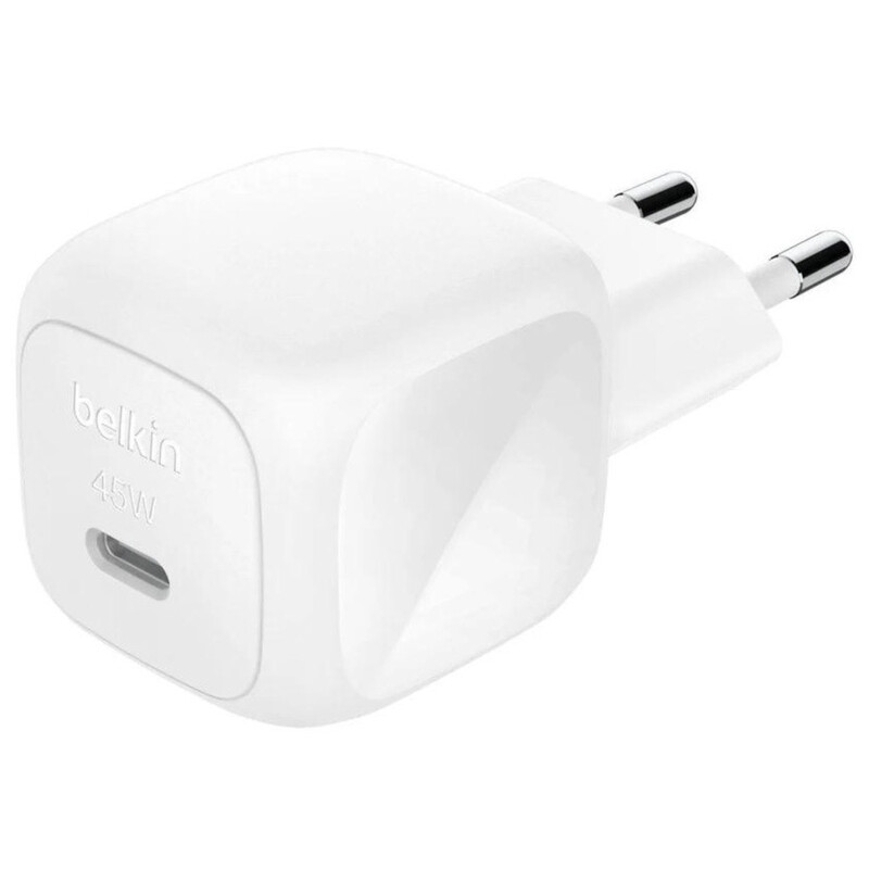 Мережевий зарядний пристрій Belkin BoostCharge Compact USB-C Wall Charger 45W White (WCA013KQWH)