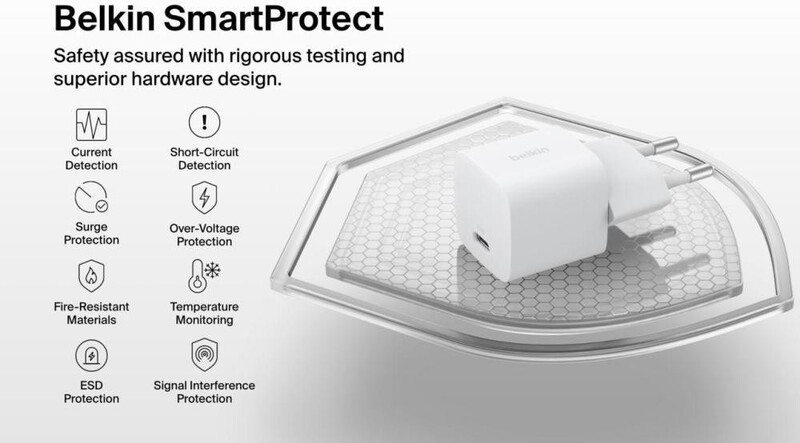 Сетевое зарядное устройство Belkin BoostCharge USB-C Wall Charger 25W White (WCA012KQWH)