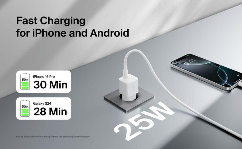 Сетевое зарядное устройство Belkin BoostCharge USB-C Wall Charger 25W White (WCA012KQWH)