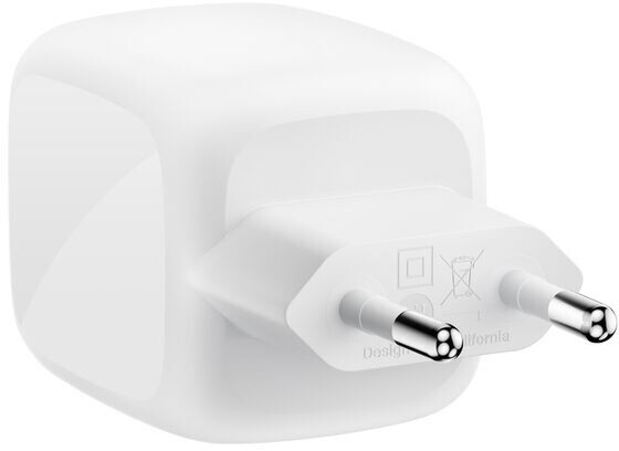Сетевое зарядное устройство Belkin BoostCharge Pro New Dual USB-C GaN Wall Charger 67W White (WCH020KQWH)