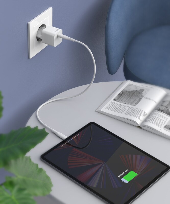 Мережевий зарядний пристрій Choetech GaN PD20W White (PD9031)