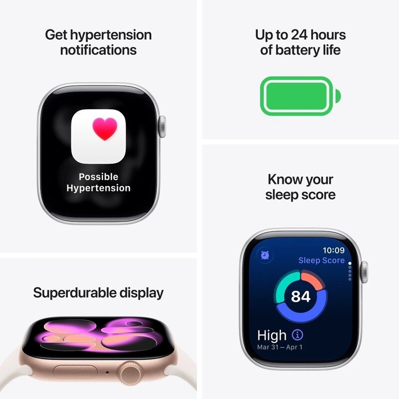Смарт-годинник Apple Watch Series 11 GPS 46mm Rose Gold Aluminium Case with Light Blush Sport Band - S/M (MEV64RK/A)