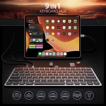 Клавіатура Axagon HMC-KB 9 in 1 Layout USB Silver/Black (HMC-KB-CRL)