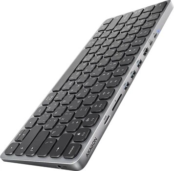 Клавіатура Axagon HMC-KB 9 in 1 Layout USB Silver/Black (HMC-KB-CRL)
