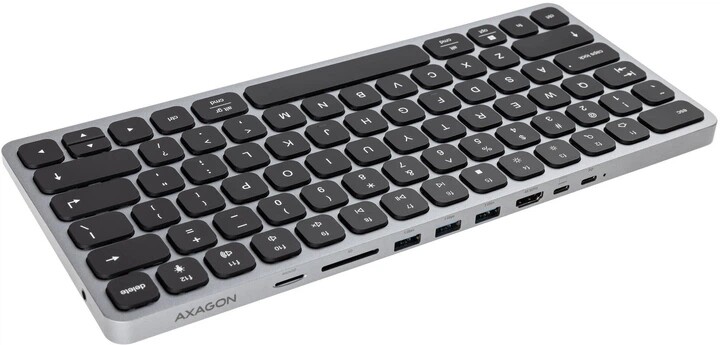 Клавіатура Axagon HMC-KB 9 in 1 Layout USB Silver/Black (HMC-KB-CRL)