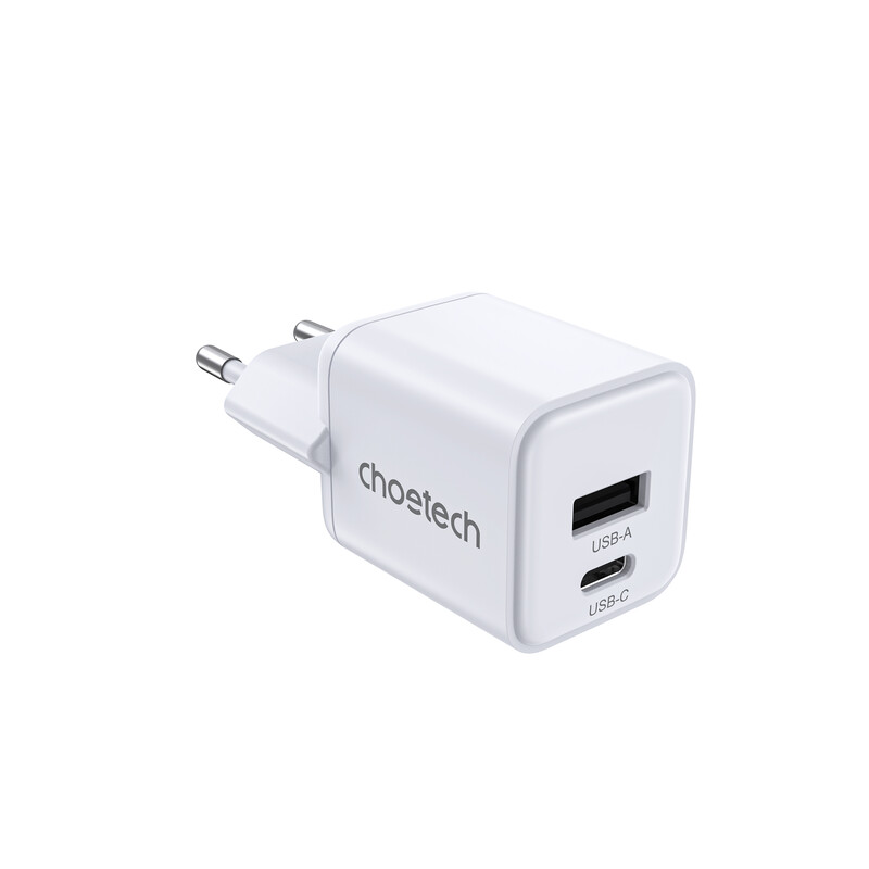 Сетевое зарядное устройство Choetech (USB-C+USB-A) White (PD5012-EU-WH)
