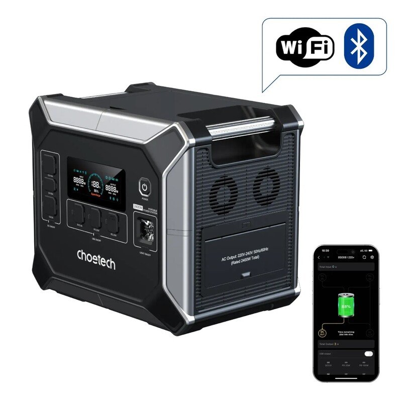 Зарядная станция Choetech BS067 2048Wh, 2400W (BS067-EU-BKSL)_OEM