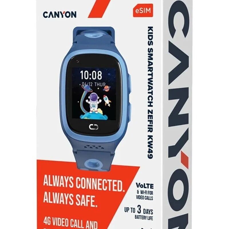 Детские смарт-часы Canyon Zefir KW-49 4G LTE Blue (CNE-KW49BL)