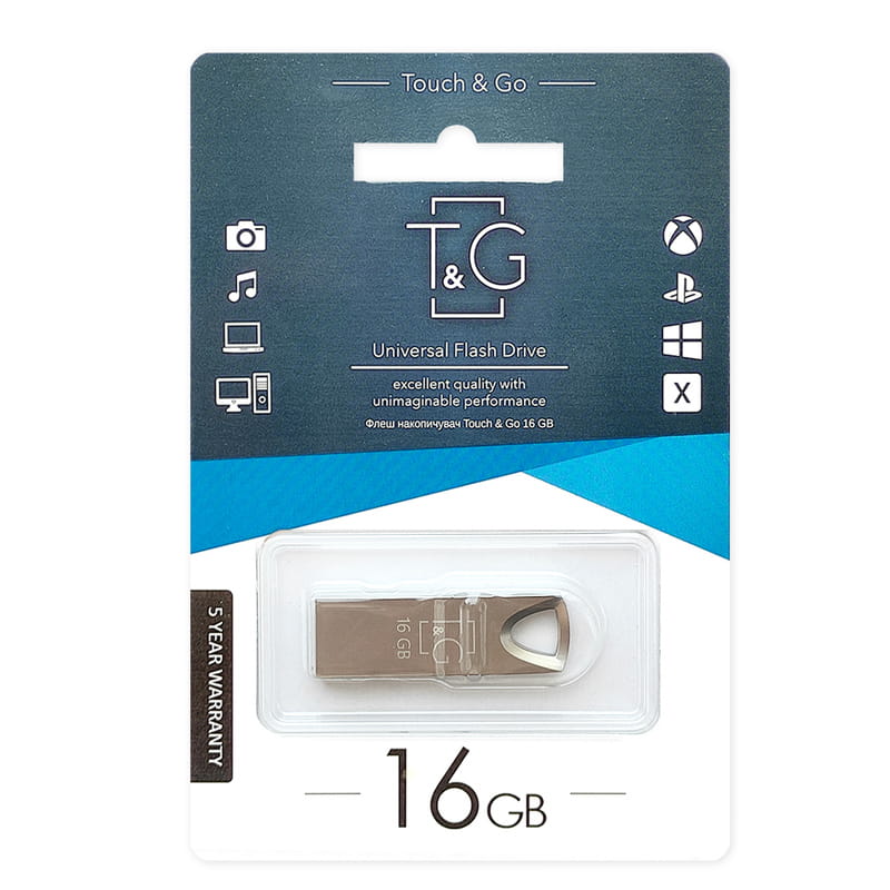 Флеш-накопитель USB 16GB T&G 117 Metal Series Silver (TG117SL-16G)