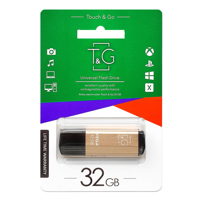 Флеш-накопичувач USB 32GB T&G 121 Vega Series Gold (TG121-32GBGD)