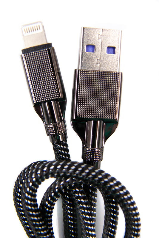 Кабель Dengos USB - Lightning (M/M) 4A 1 м Black (NTK-L-KPR-USB3-BLACK)