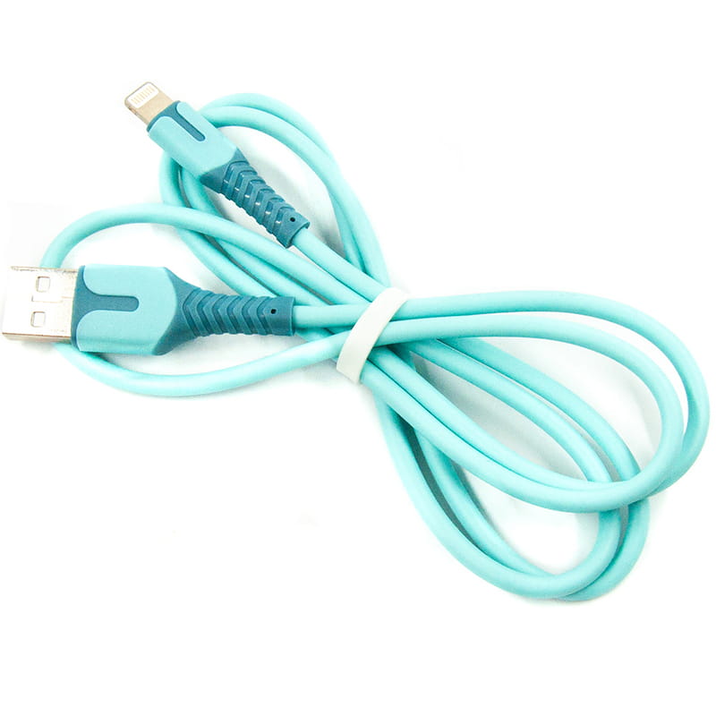 Кабель Dengos USB - Lightning (M/M), 1 м, Blue (PLS-L-IND-SOFT-BLUE)
