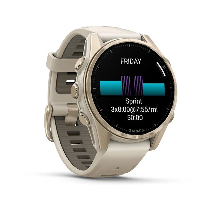Смарт-часы Garmin Fenix 8 43mm AMOLED Sapphire Soft Gold with Fog Gray Silicone (010-02903-11)