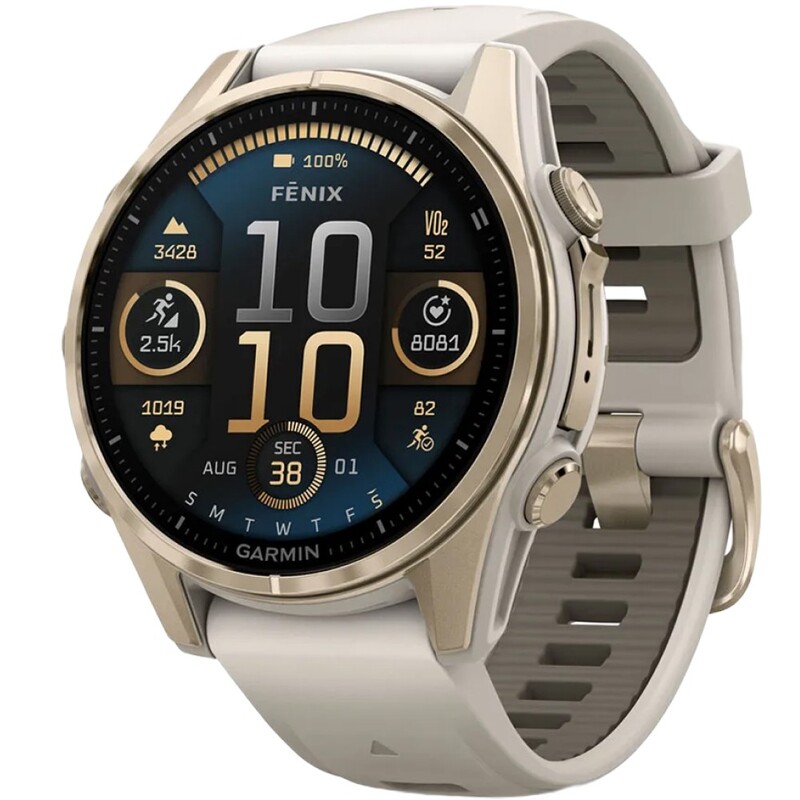 Смарт-часы Garmin Fenix 8 43mm AMOLED Sapphire Soft Gold with Fog Gray Silicone (010-02903-11)