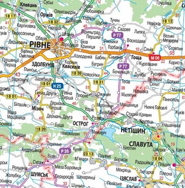 Карта автомобільних шляхів України м-б 1:1 000 000