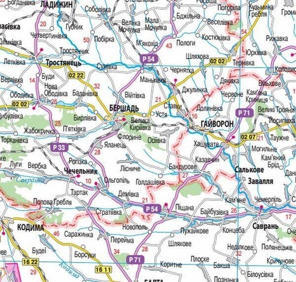 Карта автомобільних шляхів України м-б 1:1 000 000