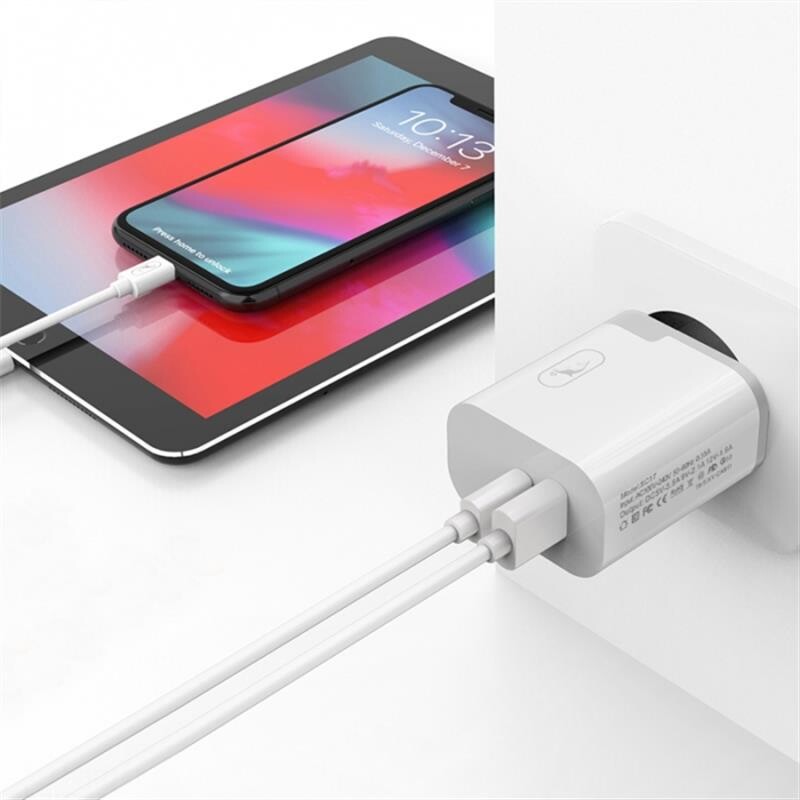 Зарядний пристрій SkyDolphin SC17 PD+QC3.0 (2USB, 3A) White (MZP-000110)_бн