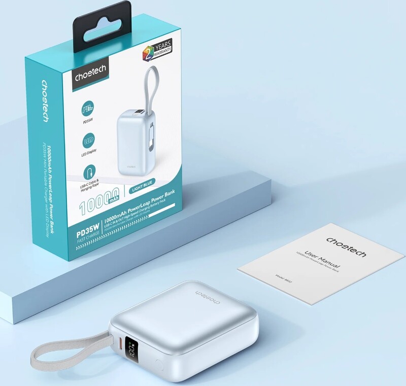 Універсальна мобільна батарея Choetech B832 10000mAh 35W Light Blue (B832-LBE)