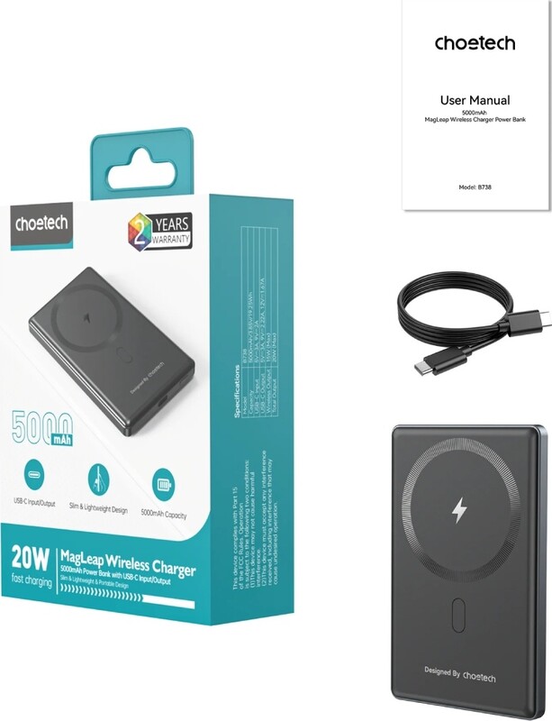 Універсальна мобільна батарея Choetech B738 5000mAh 20W Black (B738-CCBK)
