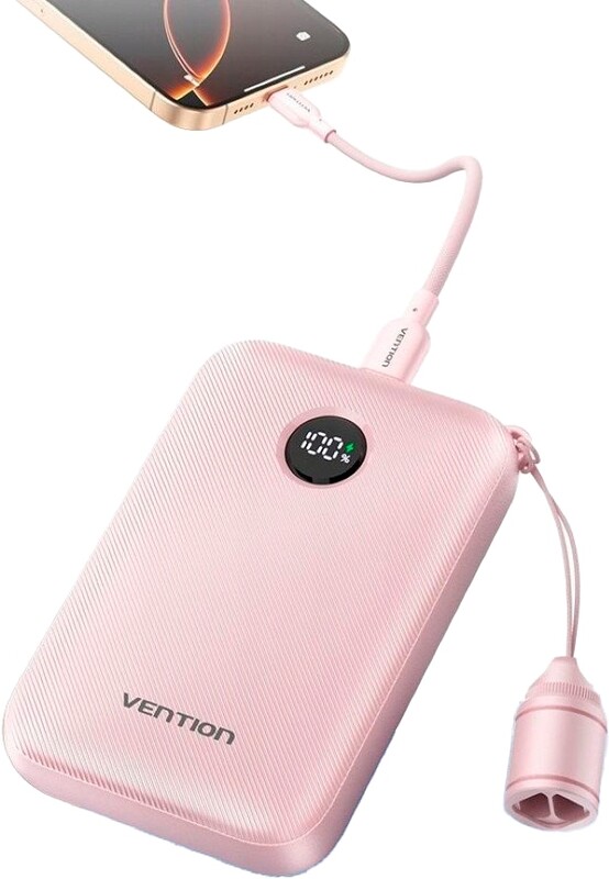 Універсальна мобільна батарея Vention 10000mAh 22.5W Pink (FKAP0-C)