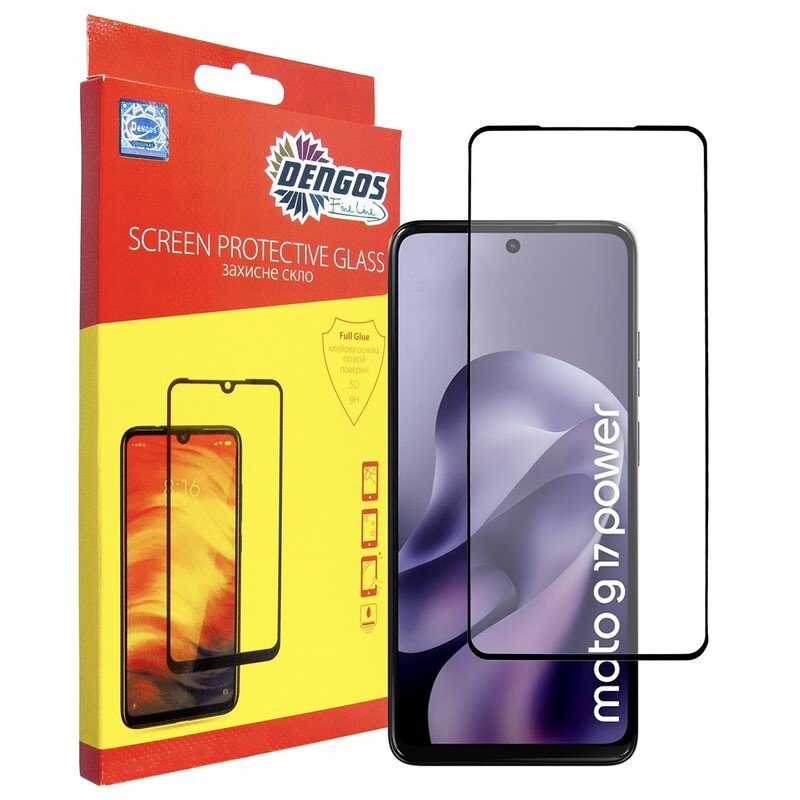 Защитное стекло Dengos для Motorola Moto G17/G17 Power Black Full Glue (TGFG-446)