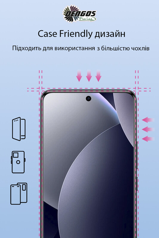 Захисне скло Dengos для Xiaomi Redmi Note 15 Pro 5G Black Full Glue (DG-TG2P-97) 2 шт.