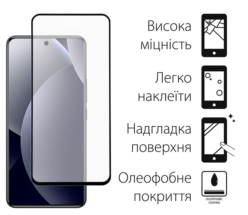Захисне скло Dengos для Xiaomi Redmi Note 15 Pro 5G Black Full Glue (DG-TG2P-97) 2 шт.