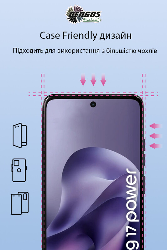 Захисне скло Dengos для Motorola Moto G17/G17 Power Black Full Glue (DG-TG2P-101) 2 шт.
