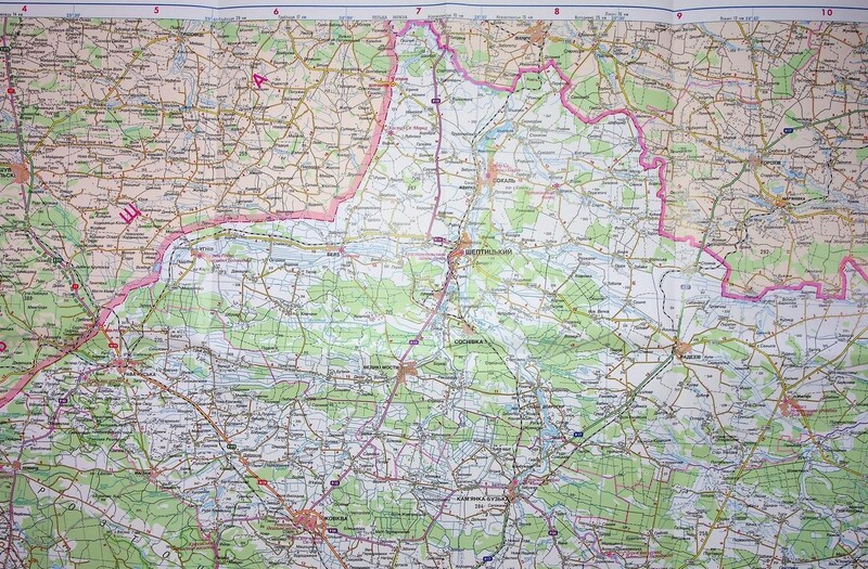Карта автомобільних шляхів Львівської області м-б 1:250 000