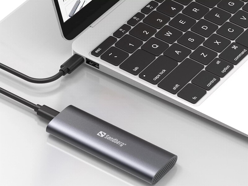 Зовнішня кишеня Sandberg для SSD M.2 (NVMe) M-key USB 3.2 Type-C Grey (136-39)