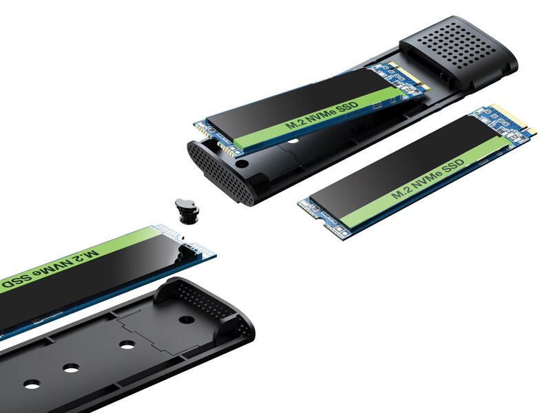 Зовнішня кишеня Sandberg для SSD M.2 (NVMe) M-key USB 3.2 Type-C Grey (136-39)