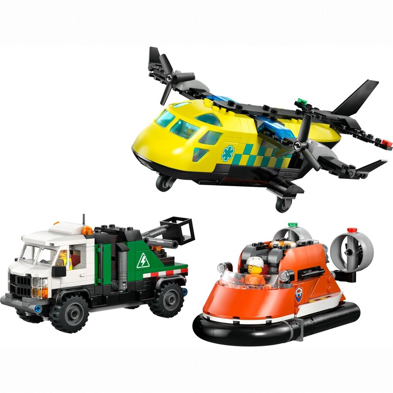 Конструктор LEGO City Ремикс самолета, грузовика и судна на воздушной подушке (60505)