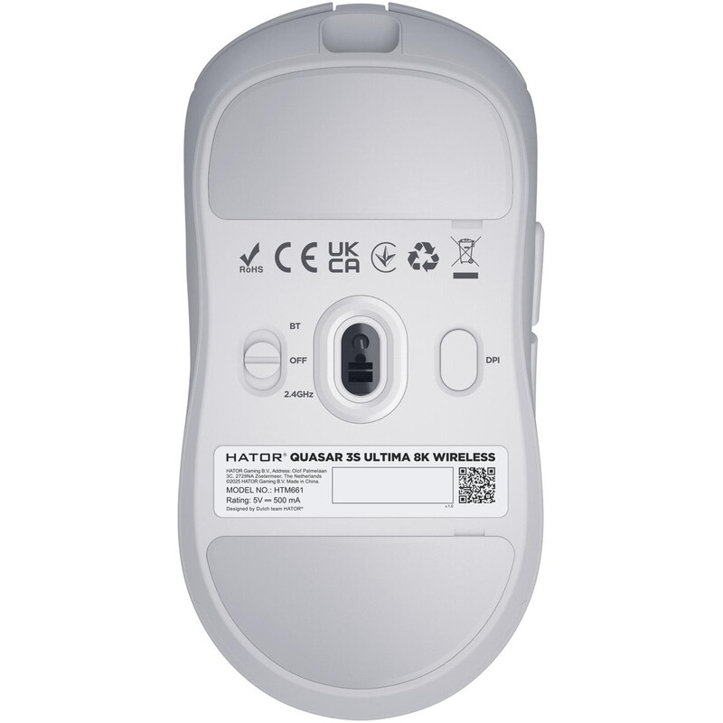 Мышь беспроводная Hator Quasar 3S Ultima 8K Wireless White (HTM661)
