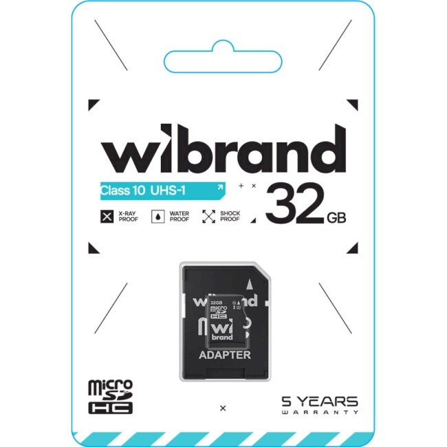 Карта памяти MicroSDHC 32GB UHS-I Class 10 R30/W10MB/s Wibrand + SD-adapter (WICDHU1/32GB-A)