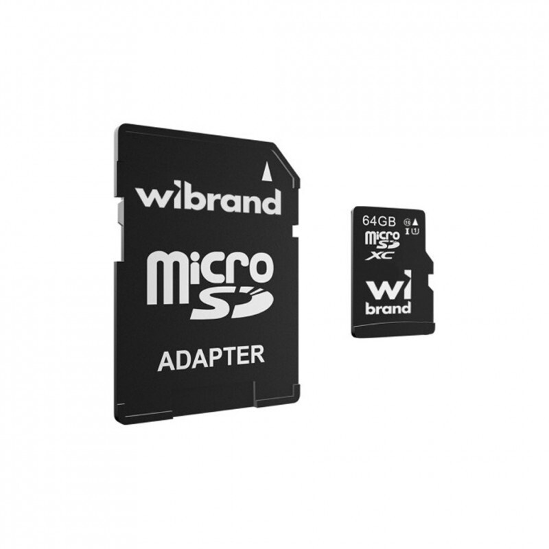 Карта пам`ятi MicroSDXC 64GB UHS-I Class 10 R100/W50MB/s Wibrand + SD-adapter (WICDXU1/64GB-A)
