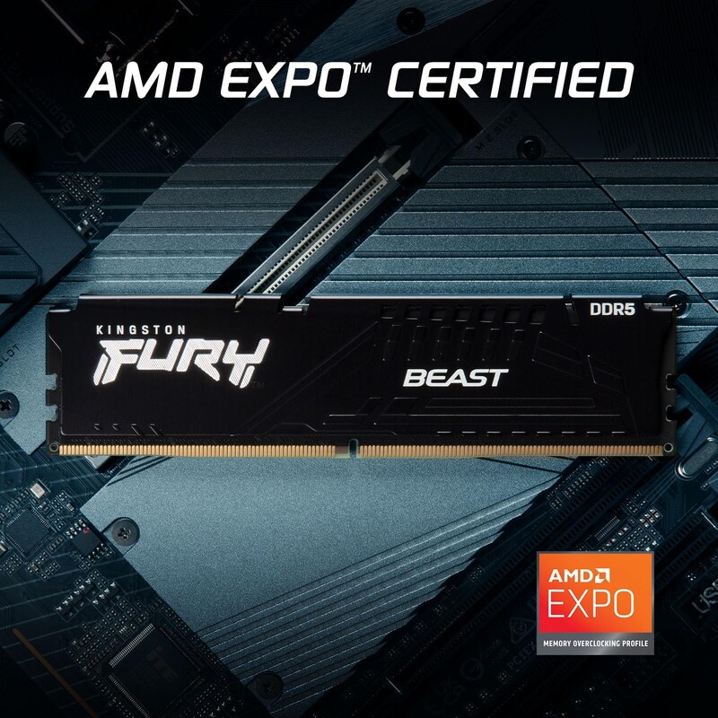 Модуль пам`яті DDR5 16GB/6000 Kingston Fury Beast Expo Black (KF560C30BBE-16)