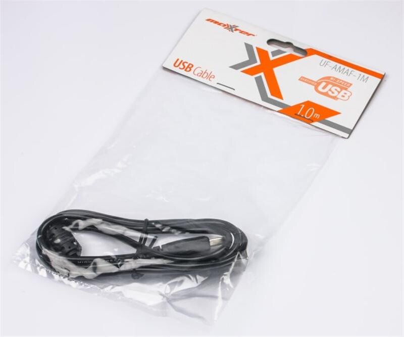 Кабель Maxxter (UF-AMAF-1M) USB 2.0 AM - USB 2.0 AF, 1м, ферритовый фильтр
