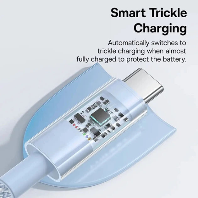 Кабель Baseus Gem Fast-Charging USB Type-C - USB Type-C (M/M), 100W, 1 м Blue