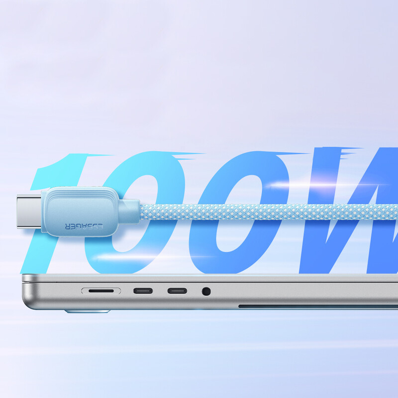 Кабель Essager Breeze USB Type-C - USB Type-C (M/M), 100W, 2 м Blue (EXCTT1-WLA03-P)