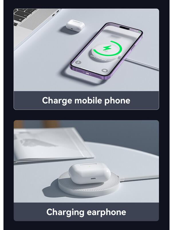 Беспроводное зарядное устройство Essager Wind 2in1 Wireless Charger 15W White (EWXCX-CF02-Z)