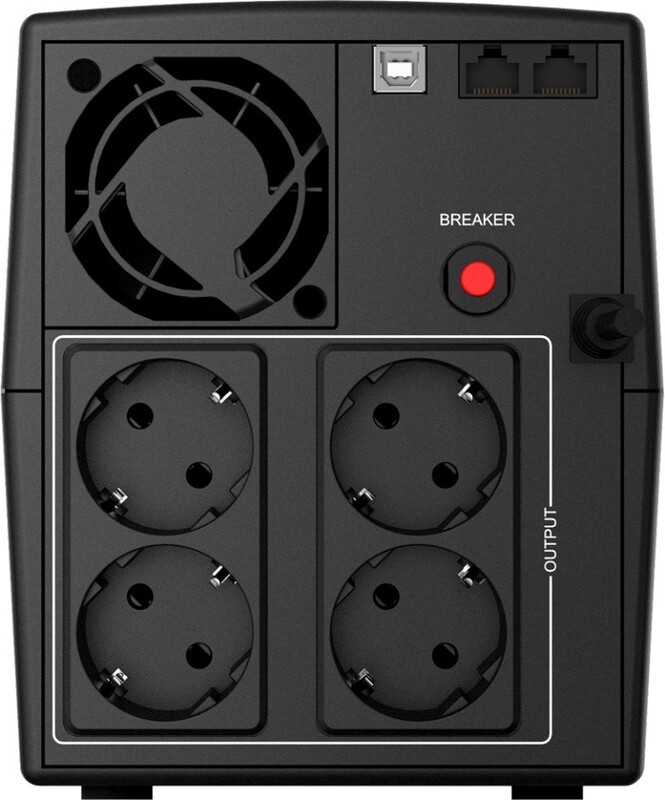 ИБП NJOY Keen 1000 (UPLI-LI100KU-CG01B), Lin.int., AVR, 4 x евро, USB, пластик