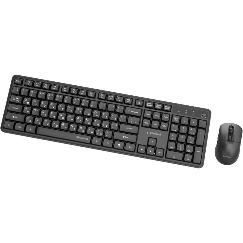Комплект (клавіатура, миша) бездротовий Gembird KBS-WMS-01-CYRL Black