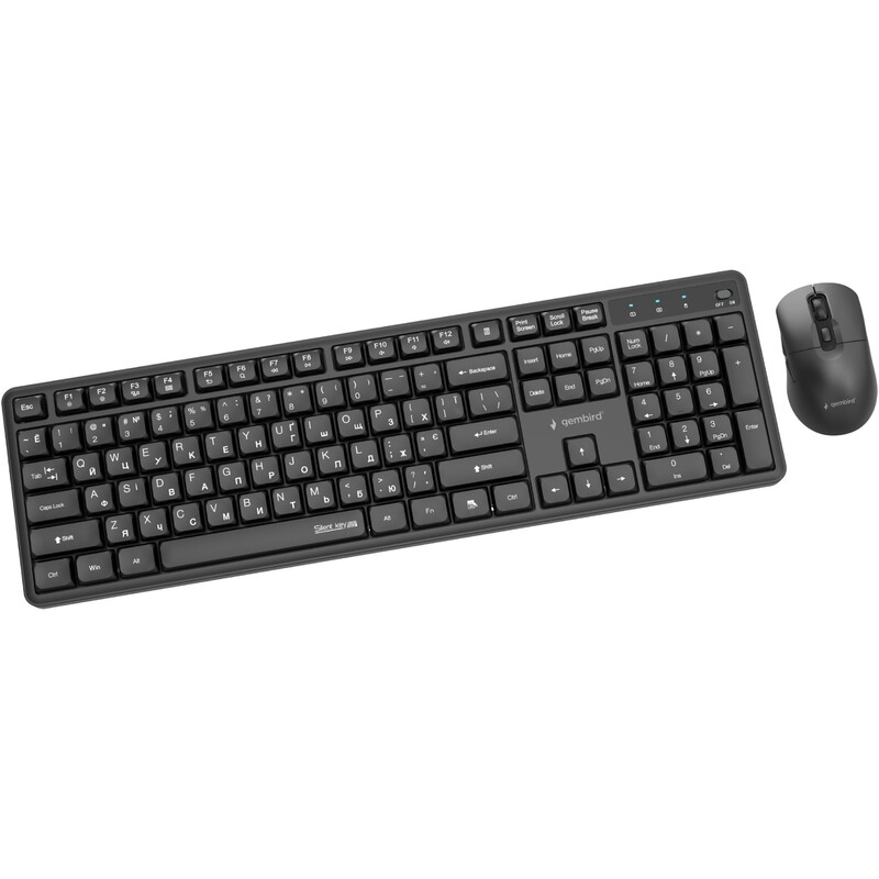 Комплект (клавіатура, миша) бездротовий Gembird KBS-WMS-01-CYRL Black