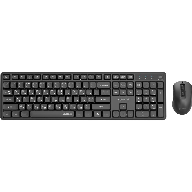 Комплект (клавіатура, миша) бездротовий Gembird KBS-WMS-01-CYRL Black