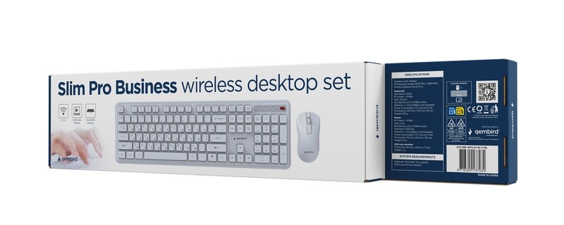 Комплект (клавіатура, миша) бездротовий Gembird KBS-WPS-01-W-CYRL White